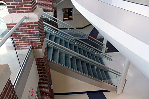 Riverside Brookfield High School Glass Railings